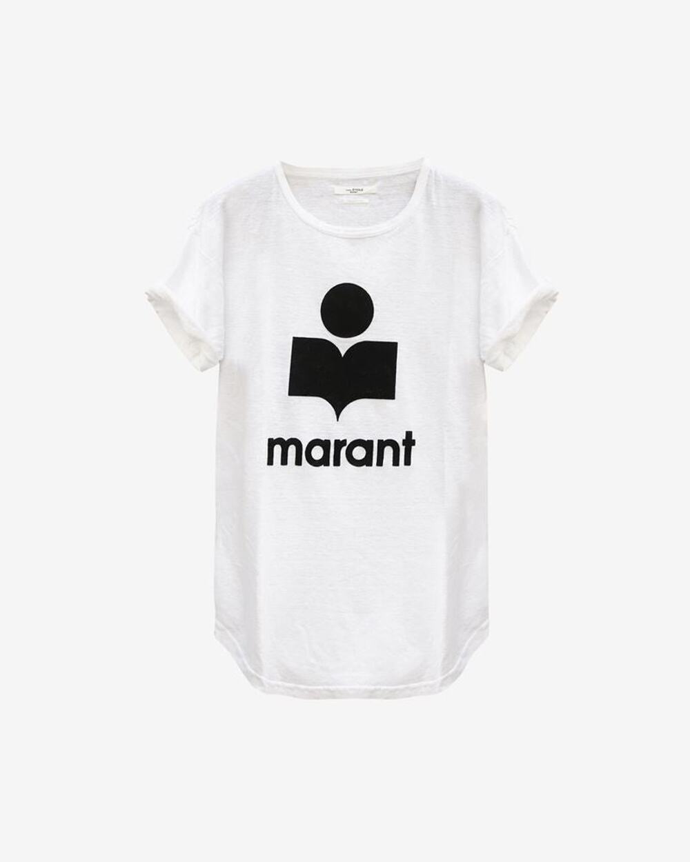 Isabel Marant Koldi Linen Logo T-Shirt - S - White